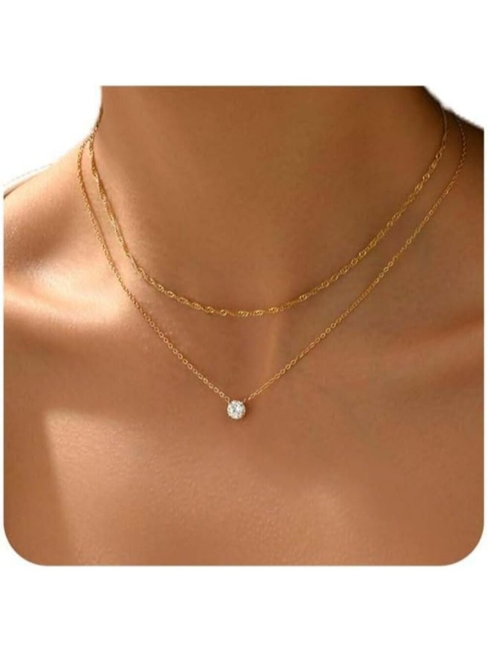 Women's Layered Twist Starfish Cz Moon Horseshoe Opal Choker Necklace
